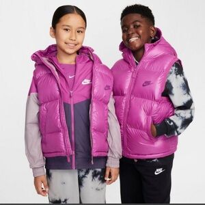 Nike Kids Fuchsia Hooded Puffer Vest - NWT